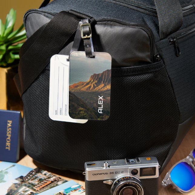 Seaside Cliff Rising – Dramatic Coastal Landscape Luggage Tag (Front & Back)