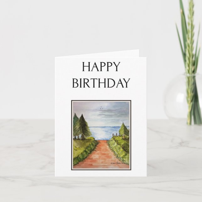 Seaside, Coastal Art, Birthday Card (Front)