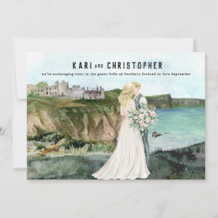 Seaside Coastal Castle   Wedding Reception  Invitation