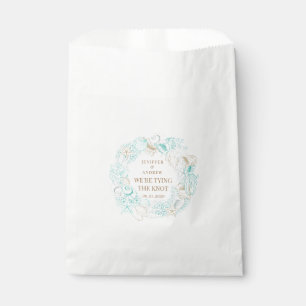 seaside coastal save the date monogram favour bag
