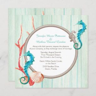 Seaside Cottage Chic Wedding Invitation