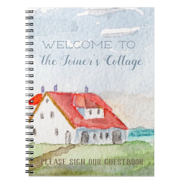 Seaside Cottage Welcome Personalised Notebook (Front)