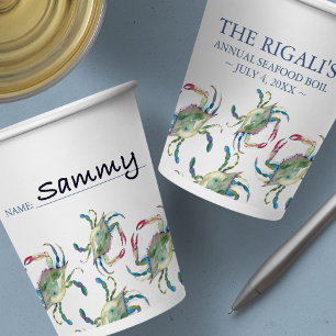 Seaside Crab Feast Custom Paper Cups