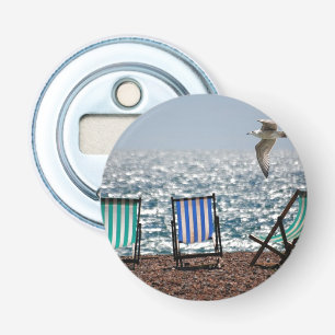 Seaside Deck Chairs and Seagull Bottle Opener