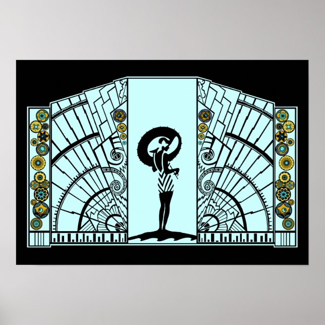 Seaside Deco - Aqua & Yellow - Print/Poster Poster (Front)