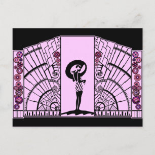 Seaside Deco in Lilac and Pink Postcard