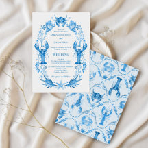 Seaside Elegance Blue Watercolor Coastal Wedding