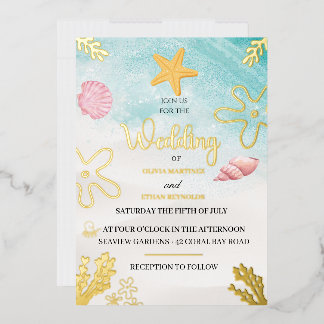 Seaside Elegance Foil Invitation