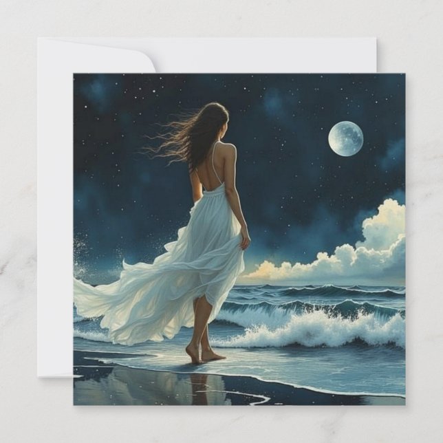  Seaside Escape under the Moon | Blank (Front)