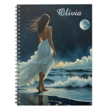 Seaside Escape under the Moon | Coastal Art