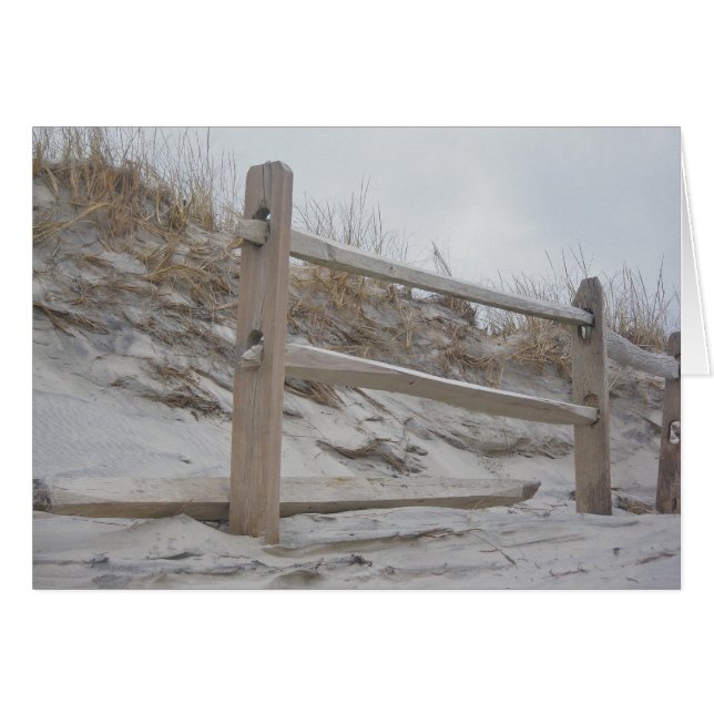 Seaside Fence & Dunes Card (Front Horizontal)