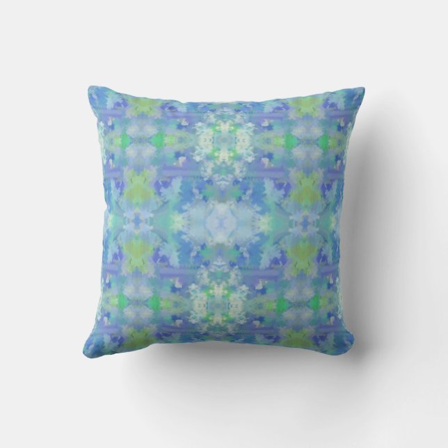 Seaside Floral Watercolor Abstract RepeatPattern  Cushion (Back)