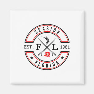 Seaside Florida Fl Retro Surfer Beach Front And Ck Magnet