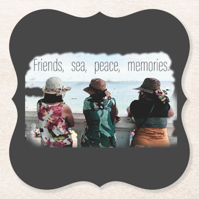 Seaside Friendship Memories Paper Coaster (Front)