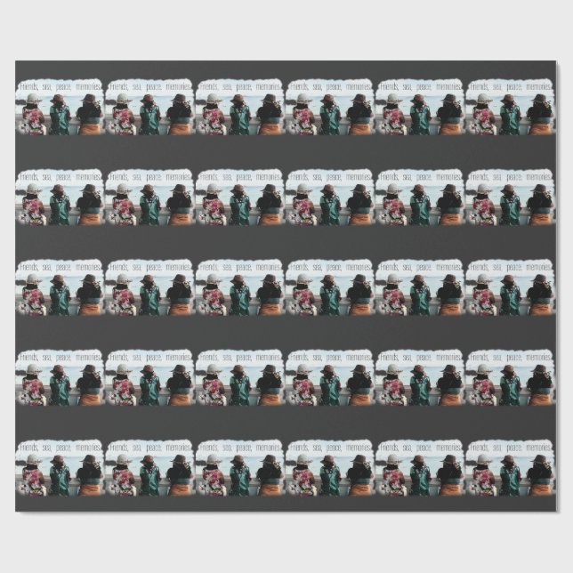 Seaside Friendship Memories Wrapping Paper (Flat)
