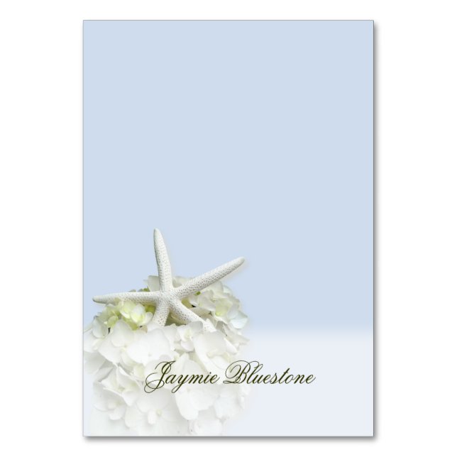 Seaside Garden Tented Place Card Name Template (Front)