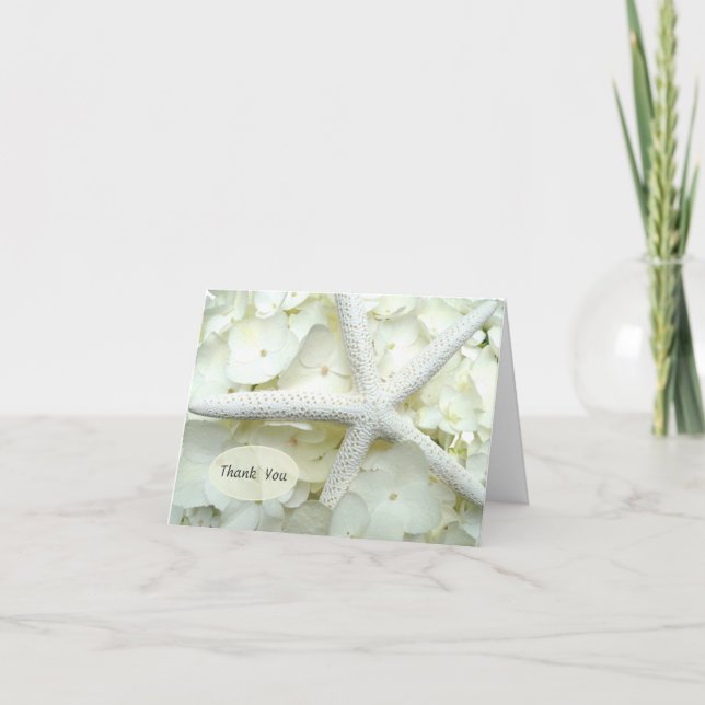 Seaside Garden White Floral Starfish Thank You (Front)