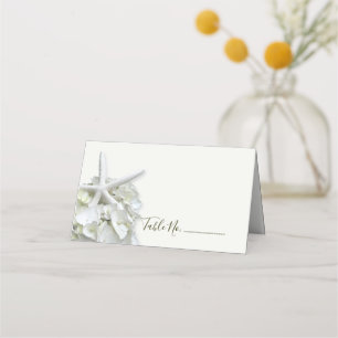 Seaside Garden White Starfish Hydrangea Place Card