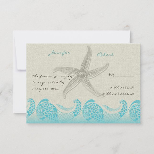 Seaside in Sand and Aqua Response Card (Front)