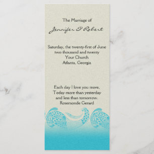 Seaside in Sand and Aqua Wedding Program