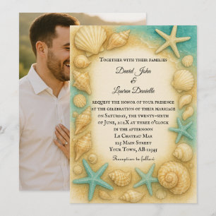 Seaside Keepsake Photo Wedding Invitation