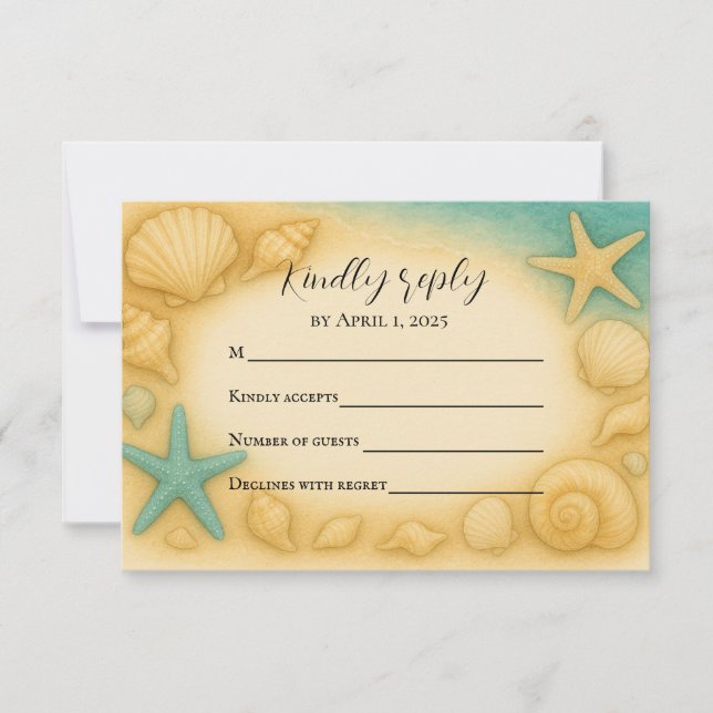 Seaside Keepsake RSVP Card (Front)