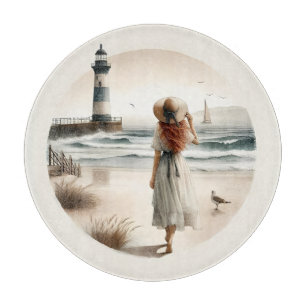 Seaside Lighthouse Stroll Cutting Board