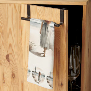 Seaside Lighthouse Stroll Tea Towel