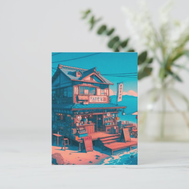 Seaside Lofi Dreams Holiday Postcard (Standing Front)