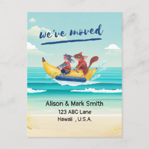 Seaside Lovers Moving Announcement New House  Postcard