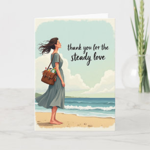 Seaside Mom Thank You Card