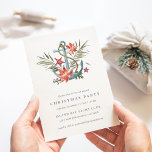 Seaside | Nautical Anchor Coastal Christmas Party Invitation<br><div class="desc">Cute coastal themed holiday party invitation features a watercolor anchor illustration decorated with poinsettia flowers,  red starfish and colourful Christmas greenery. Personalise with your holiday party details beneath. Perfect for yacht clubs,  boat clubs,  or corporate holiday parties.</div>