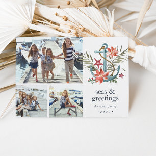 Seaside   Nautical Holiday Photo Collage Card