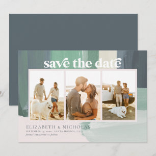 Seaside Ocean Glass 3 Photo Save The Date