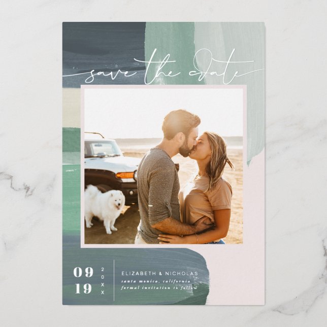 Seaside Ocean Glass | Photo Save The Date (Front)