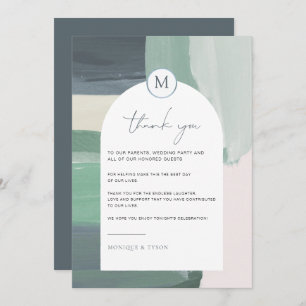 Seaside Ocean Glass Wedding Table Thank You Card