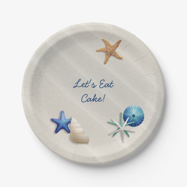Seaside Oceanic Beach Themed Boy's Baby Shower Paper Plate (Front)