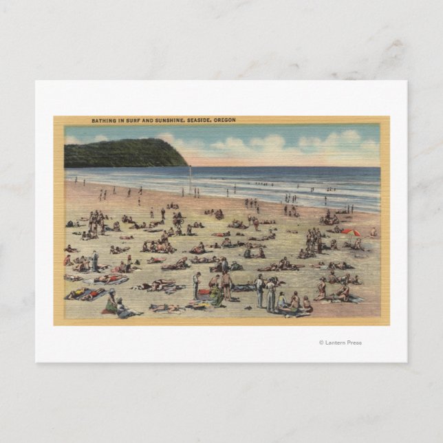 Seaside, Oregon - Bathing in Suft and Sunshine Postcard (Front)