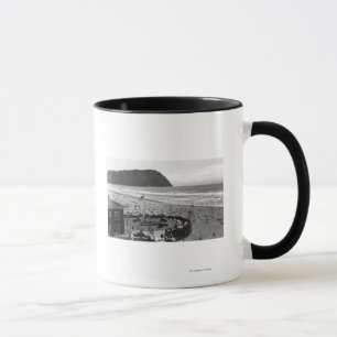 Seaside, Oregon Beach Scene from Air Photograph Mug