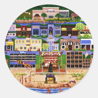 Seaside Oregon Classic Round Sticker