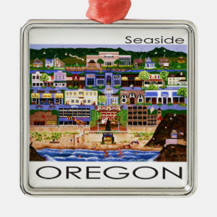 Seaside Oregon Metal Tree Decoration