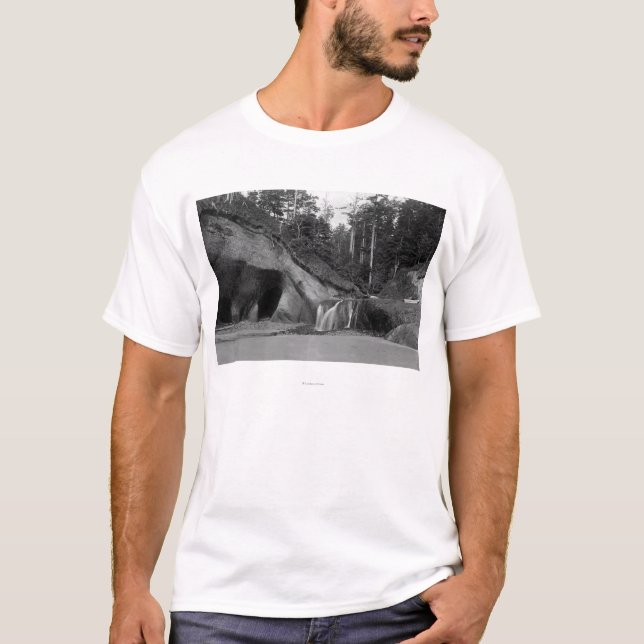 Seaside, Oregon Waterfall near Hug Point T-Shirt (Front)