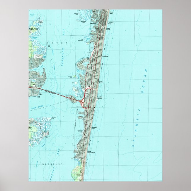 Seaside Park & NJ Shore Map (1989) Poster (Front)