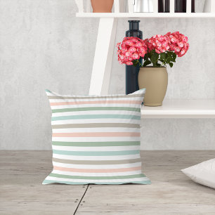 Seaside Pastel Stripe Cushion