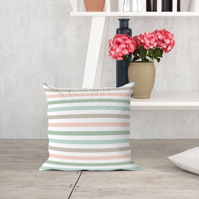 Seaside Pastel Stripe Cushion (Creator Uploaded)