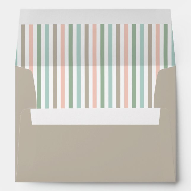Seaside Pastels Stripe Lined Envelopes (Back (Bottom))