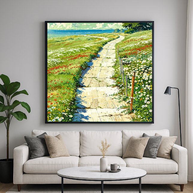 Seaside Path - Landscape Illustration Art Style Poster (Creator Uploaded)