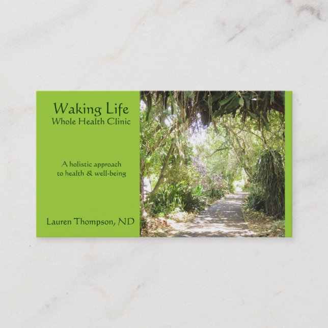 Seaside Path- Lime Green Business Card (Front)