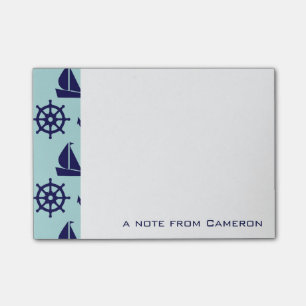 Seaside Pattern Add Your Name Post-it Notes