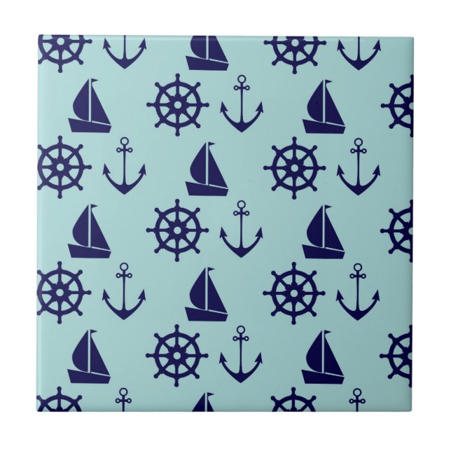 Seaside Pattern Ceramic Tile (Front)